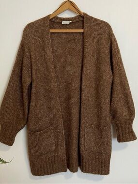 Kaffe Golden Brown Open-Front Women's Cardigan Sweater S